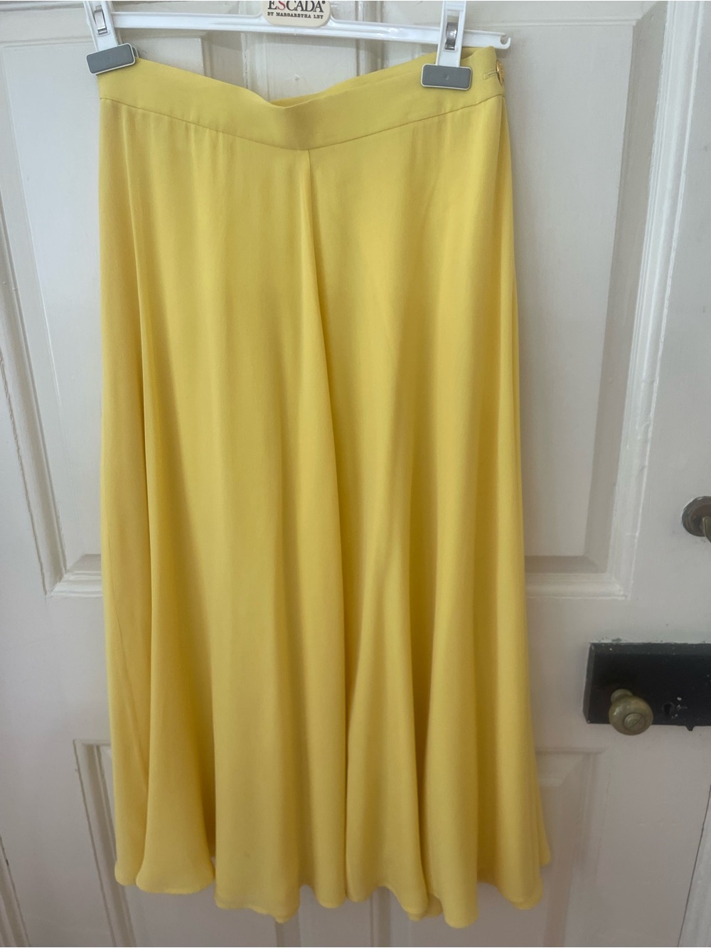 ESCADA Yellow SILK LONG A-Line Skirt